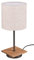 Trio Leuchten Tischleuchte Elmau 502100130, Holz Pinie, Stoffschirm Beige, Stoffkabel Schwarz, exkl. 1x E14, Nickel Antik