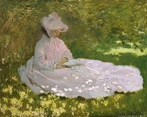 1art1 Claude Monet Poster Le Printemps, La Liseuse, 1872 Affiche Reproduction 50x40 cm