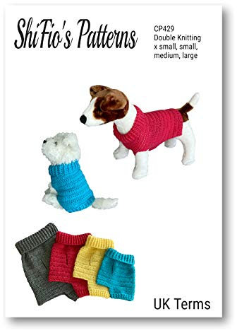 ShiFio's Patterns: Häkelmuster für einfarbige Hundemantel, 4 Größen: S, M, L, Doppelstrickgarn, UK-Terminologie