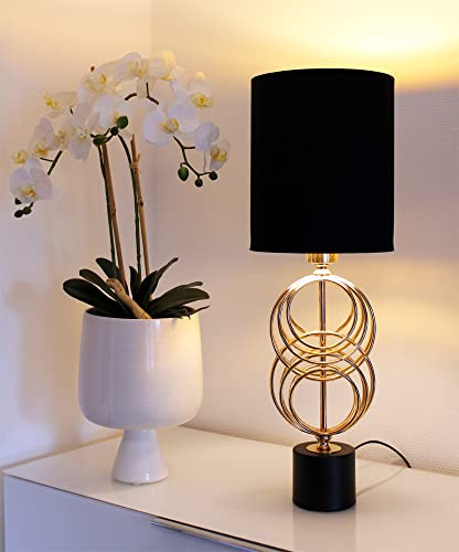 Arnusa Tischlampe Kupfer farben Designlampe 60cm Tischleuchte Nachttischlampe Leselampe