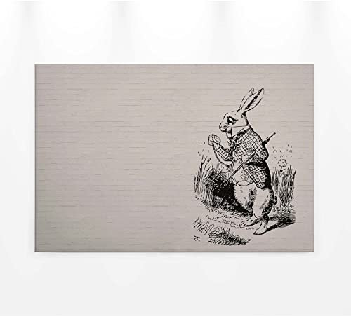 Leinwand Bild mit Hase gezeichnet | Wandbild im Industrial Style | Leinwandbild in Schwarz Weiß für Schlafzimmer im Vintage Stil