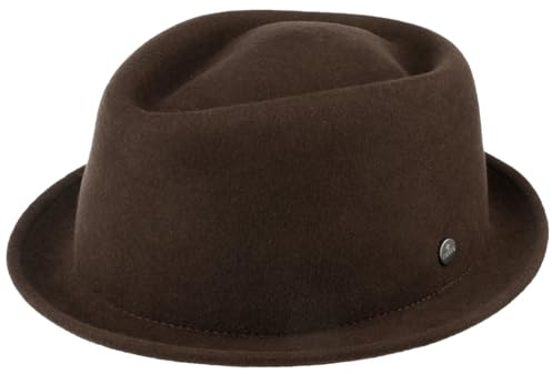 LIERYS Blank Pork Pie Filzhut packbar knautschbar wasserabweisend Damen Herren Sommer Winter