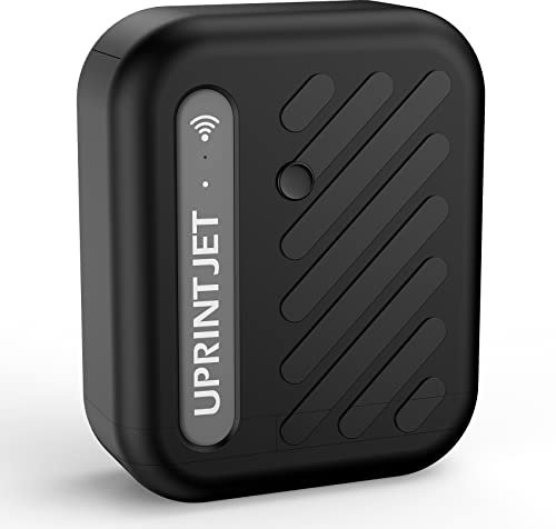 UPRINTJET B10 Mini Tragbarer Handdrucker, Handheld Inkjet Drucker Kompatibel mit iOS/Android Tragbarer Mini Hand Tintenstrahldrucker für Uhrzeit Datum Seriennummer Logo Bild QR-Code Barcode - Schwarz