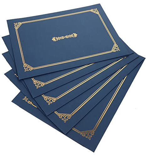EXCEART A4 Pappe Urkundenmappe Zeugnismappe Urkundenpapier 5 Stücke Urkundenhülle Zertifikat Halter Graduation Karte für Student Schule Abschluss Prüfung Abschlussfeier Deko