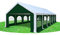 Stabilezelte Partyzelt 5x12m Modular Professional PVC 500 g/m² mit Fenster Weiss GRÜN