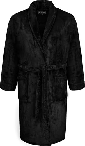 KAM Bademantel für Herren, Veloursstoff, Kingsize-Bett, Schwarz, Größe 3XL (888), Schwarz , XXXL