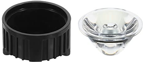 PATIKIL 20mm 15 Degree LED Lens with Stand Holder, 10 Set LED Lens for Flashlight DIY Lamp, Black