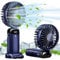 AMFUN Portable Handheld USB Rechargeable Personal Fan - 4800mAh, Foldable Desk Fan with LED Display, 5 Speeds for Outdoor/Indoor (Blue)
