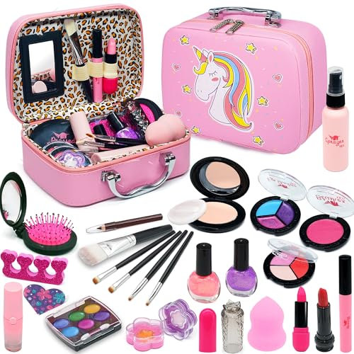 Mrabbitoo Kids Makeup SetsforGirlsWashable Kids Make Up Kit Girls ToysNon-Toxic Makeup SetforLittle GirlsChildrens Makeup Sets Kids Toys ChristmasBirthday Giftsfor4 5 6 7 8 9 Year Old Girl UK-01