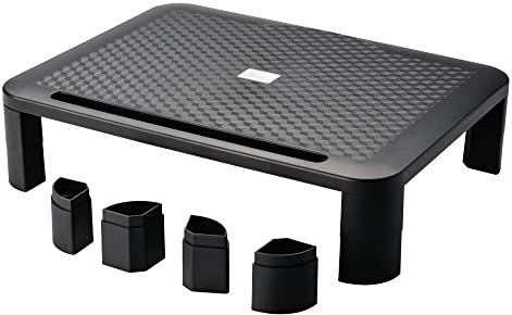STEY ACCESORIOS Supporto per monitor, supporto per schermo per computer e laptop regolabile in altezza con gambe rimovibili - Made in EU (1 unità)