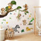 HGDESIGN® Wandtattoo Wandaufkleber Wald Tiere Dschungel Affe Faultie Koala Tiger Löwe Zoo Wandsticker Kinderzimmer Babyzimmer Kind Baby Junge Mädchen (D)