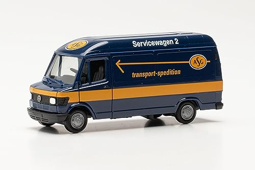 Herpa Modellauto Mercedes-Benz 207 T1 Kasten ASG, Miniatur im Maßstab 1:87, Sammlerstück, Made in Germany, Modell aus Kunststoff