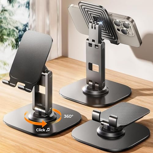 LISEN Rotatable Mobile Phone Stand for Desk Fully Adjustable Foldable Phone Holder