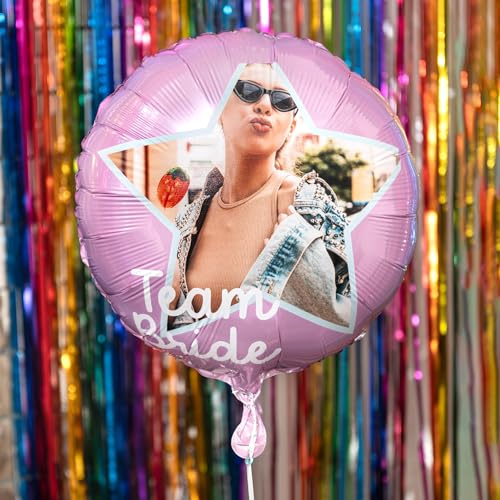 Wanapix | Luftballons Bedrucken | Folienballon mit Foto und Text | Luftballons Geburtstag Deko | Helium Ballons | 45 cm | Rosa