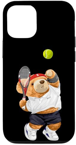 Cool Teddy Bear Playing Tennis Illustration Graphic Designs Case for iPhone 13