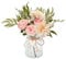 Yorkmills Fake Flowers with Vase, Pink Silk Roses Artificial Flowers in Vase Silk Flowers Arrangement with Vase Suitable for Home Spring Decor Office Decoration, Dining Table Centerpiece