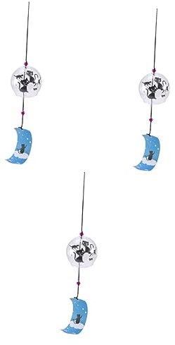 Sosoport 3St Windspiele Home Decor wohnungseinrichtung fleab Japanisches Windspiel, Blumenspiel musikalisch gestimmte Glockenspiele Außendekorationen Kirschblütendekor Glas schmücken Rasen