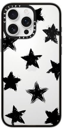 CASETiFY Compact iPhone 16 Pro Max Case [Lightweight / 4ft. 2X Military Grade Drop Protection/Slim] - Star Marks - Clear Black
