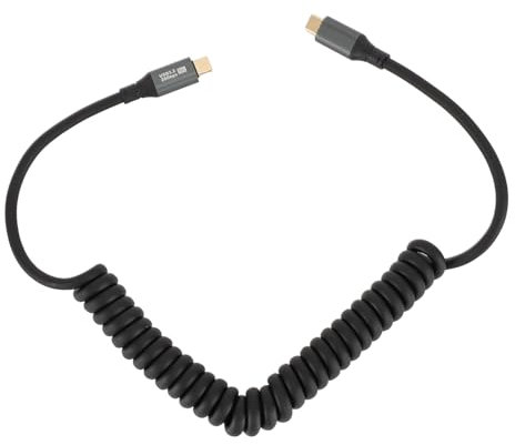 PD100W Fast Charging, 20Gbps 20V5A 8K 60hz Sound Video Spring Spiral USB C to USB C Cable, Double Head Data Cable for Thunderbolt 3, iOS 15, for Tablet, Laptop, Mobile (C Male to