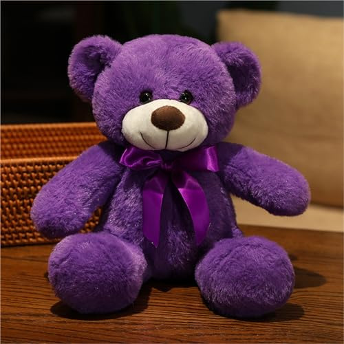 KUKUShining Kuschelbär Plüschtier, Weiches Stofftier Geschenk für Kinder Erwachsene Schlafzimmerdekoration Sicherheitsmaterialien Spielgefährte(Purple)