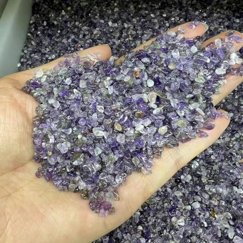 50–1500 g natürlicher Kristallkies, Amethyst, Heimdekoration, bunt, für Aquarien, Heilenergiestein, Felsmineral, lila, 50 g