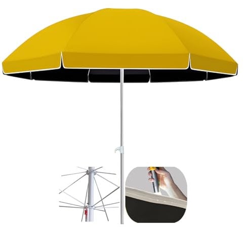 BVDHASDBT Parasol de terrasse lumineux, parasol pour extérieur, hauteur réglable, parasol simple de luxe, jaune, 1.8M/5.9FT
