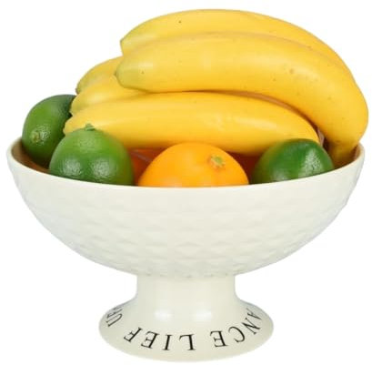 Cesto di frutta Cestino per frutta Cestini portafrutta Moderno portafrutta Decorativo portafrutta per centrotavola Cesto di frutta in plastica Piatto di frutta Vassoio di frutta (Crema 10 * 5.5 polli