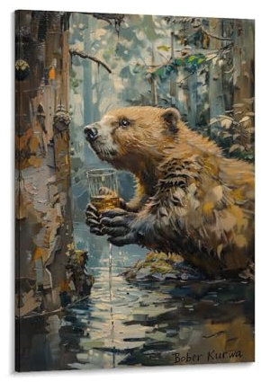 Bober Kurwa Gemälde, Wanddrucke für Wohnzimmer, Schlafzimmer, Bild auf Leinwand, 20 x 30 cm
