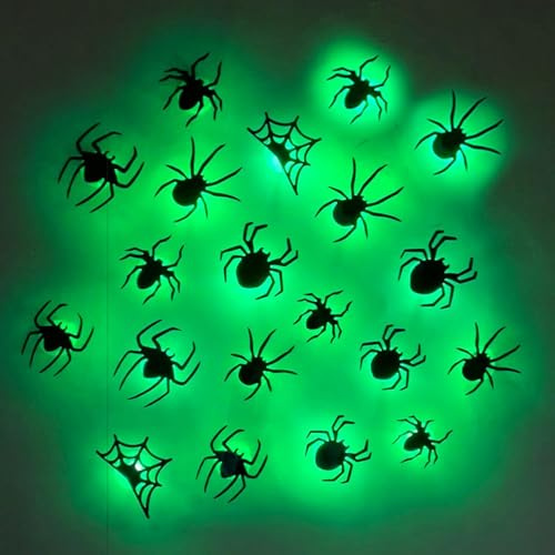 Décoration 3D chauve-souris d'Halloween avec LED, autocollant mural, fête, extérieur et intérieur (lot de 9 araignées)
