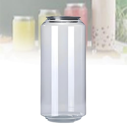 LwiftGal 200 Pack Leakproof Disposable Plastic Can Sealer Cups with Aluminum Lids, PET Beverage Bottles for Boba, Smoothie, Compatible with Can Sealing Machine 500ml