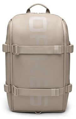 OAK25 Rucksack Damen & Herren Reflektierend Beige - LumoSense Daybag | Reflektierender Backpack für Fahrrad Uni Business, Großer Tagesrucksack mit Laptopfach, Wasserabweisend