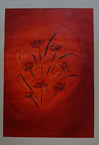 gerahmtes Acrylbild mit Passepartout - Mohn