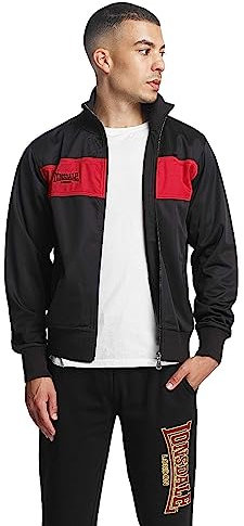 Lonsdale Herren Trainingsjacke schmale Passform ALNWICK, Black/Red, XL