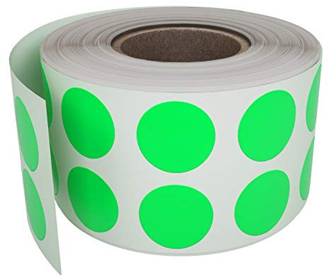 Aufkleber Neon Grün 13 mm runde Etiketten – 1,3 cm Sticker 1080 Stück von Royal Green