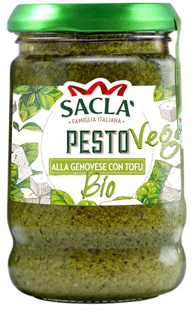 Saclá Pesto Verde, Vegan, Im Glas, Zum Verfeinern von Pasta und anderen Speisen, Servierfertig 190g