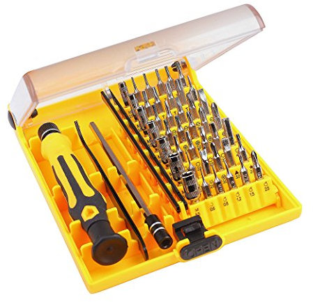Kit de Tournevis, Outils de Précision de Réparation Magnétique 45 in 1 Tournevis Pozidriv avec Une Pince à épiler et un Arbre d'extension Pour L'électrique Téléphone Mobile DVD TV Ordinateur