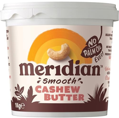 Meridian - Smooth Cashew Butter 1kg | Natural Nut Butter, No Palm Oil, No Added Sugar, Gluten Free, Vegan, Dairy Free, Source of Protein