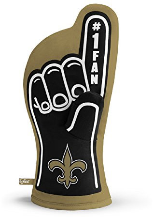 YouTheFan NFL New Orleans Saints #1 Ofenhandschuh – Schwarz, Gold – 100% Baumwolle – 33,7 x 16,5 cm – hitzebeständig – maschinenwaschbar