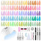 Vishine 48 PCS Pastel Gel Nail Polish Kit with UV Light Base and Matte Glossy Top Coat Nail Gel Polish Soak off Manicure Accessory Tools Suitable for All Seasons