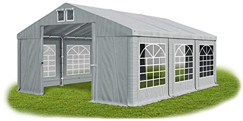 Partyzelt 4x6m wasserdicht grau Zelt 560g/m² PVC Plane Hochwertigeszelt Gartenzelt Summer SD - Faltpavillon, Gartenpavillon, Pavillon, Lagerzelt, Gartenhaus, Zeltgarage, Garagenzelt - Partyzelt