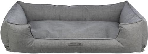 TRIXIE Hundebett Talis 100 × 70 cm in grau - elegantes Hundebett aus gemütlichem Webstoff - Hundekorb für mittelgroße Hunde - rutschfest und waschbar - 37583