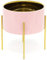Pink And Gold Ceramic Cache Plant Pot Planter With Stand
