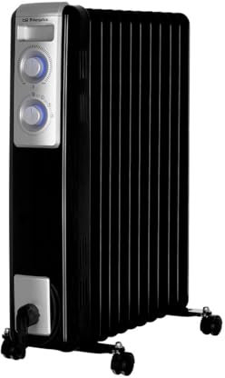 Orbegozo RN 2500 - Radiador de aceite, 11 elementos, 2500 W, luz LED, termostato regulable, recogecables, ruedas pivotantes