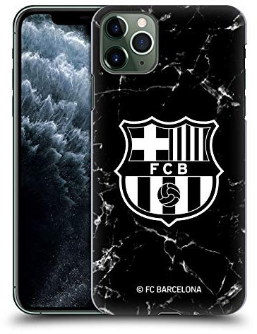 Head Case Designs Offizielle FC Barcelona Marmor Schwarz Wappen Muster Harte Rueckseiten Handyhülle Hülle Huelle kompatibel mit Apple iPhone 11 Pro Max