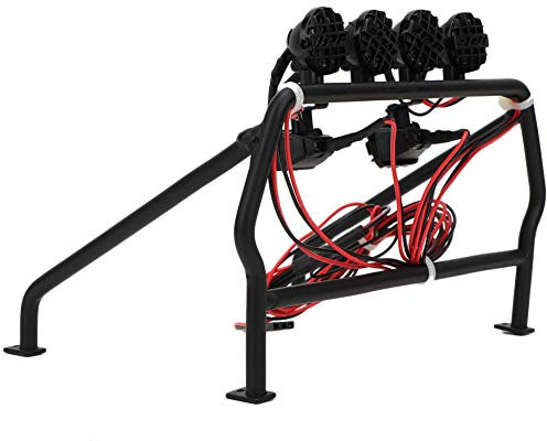 Tbest RC Überrollkäfig, RC Car Metall Überrollkäfig mit 6 LED Lampe passend für 1/10 RC Fahrzeug