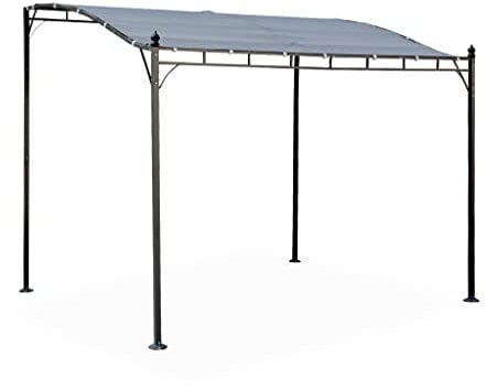 Alice's Garden - Pergola adossée 3x2.5m - Brestum - Toile Grise - Pergola Murale