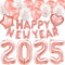 HOWAF Rose Gold Silvester Deko 2025 XXL Dekoration Party Set, Neujahr Silvesterdeko, Happy New Year Ballons Girlande, 2025 Folienballons, Neujahr deko 2025 Silvester Luftballons Latex Ballons