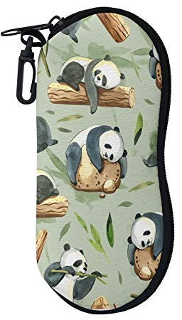 SEANATIVE Brillenaufbewahrungsbox mit Reißverschluss, ultraleicht, belastbar, Hartschale, Brillenetui, Brillenetui, Unisex, panda, 7.3x3.3 inch