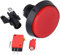 Botón pulsador de juegos, botón de consolas de juegos de 12 V, con iluminación LED, botones pulsadores de 60 mm (rojo)
