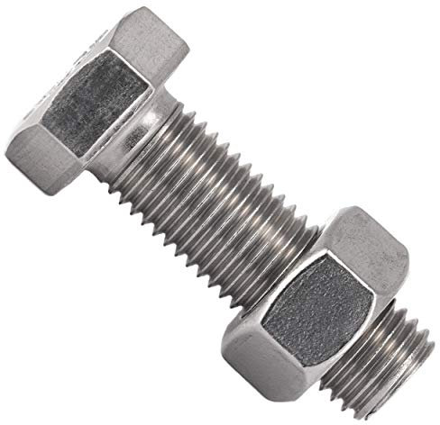 OPIOL QUALITY® Sechskantschrauben M10x25 mit Sechskantmuttern M10 (10 Stück) aus Edelstahl A2 V2A Set DIN 933 / DIN 934 Muttern Maschinenschrauben Edelstahlschraubenset Gewindeschrauben